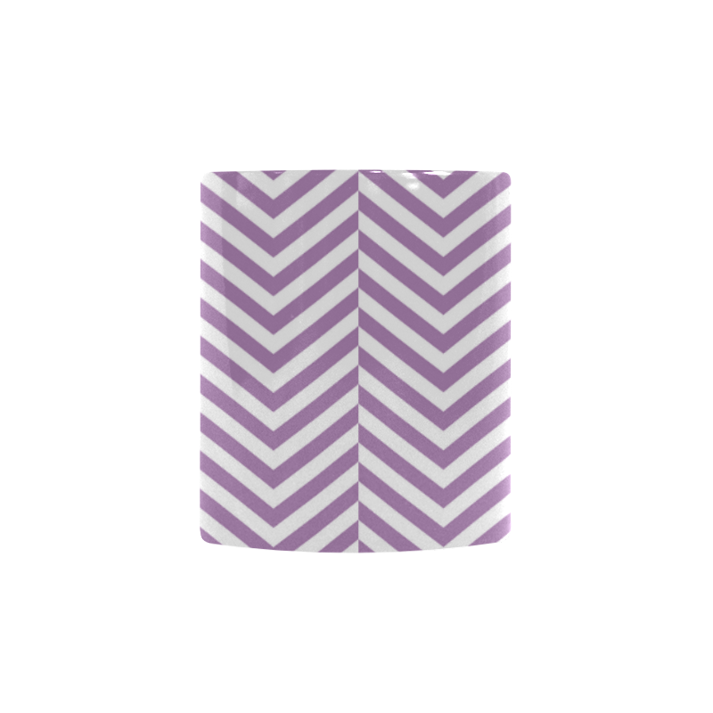 lilac purple and white classic chevron pattern Custom Morphing Mug