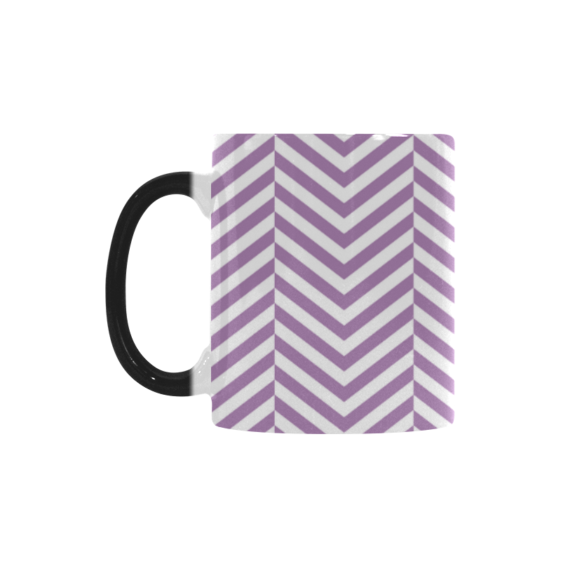 lilac purple and white classic chevron pattern Custom Morphing Mug
