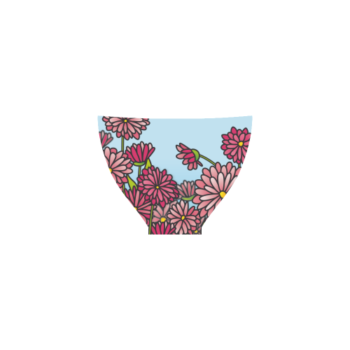 chrysantenum flower field pink floral Custom Bikini Swimsuit