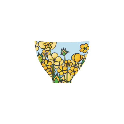 buttercup flower field yellow floral arrangement Custom Bikini Swimsuit