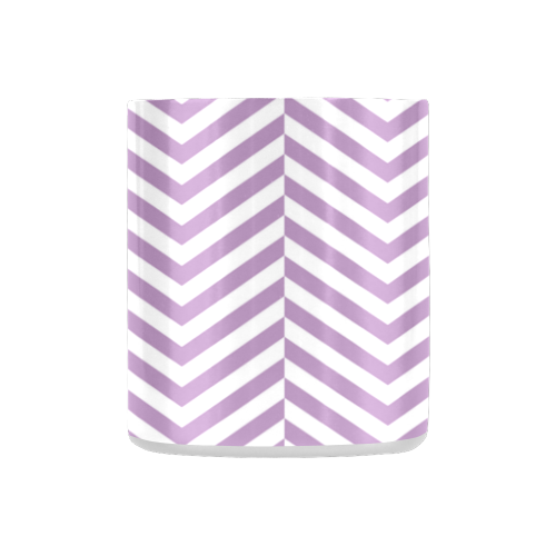 lilac purple and white classic chevron pattern Classic Insulated Mug(10.3OZ)