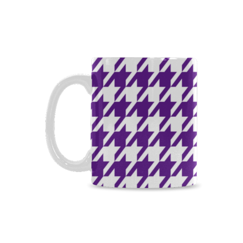 royal purple and white houndstooth classic pattern White Mug(11OZ)