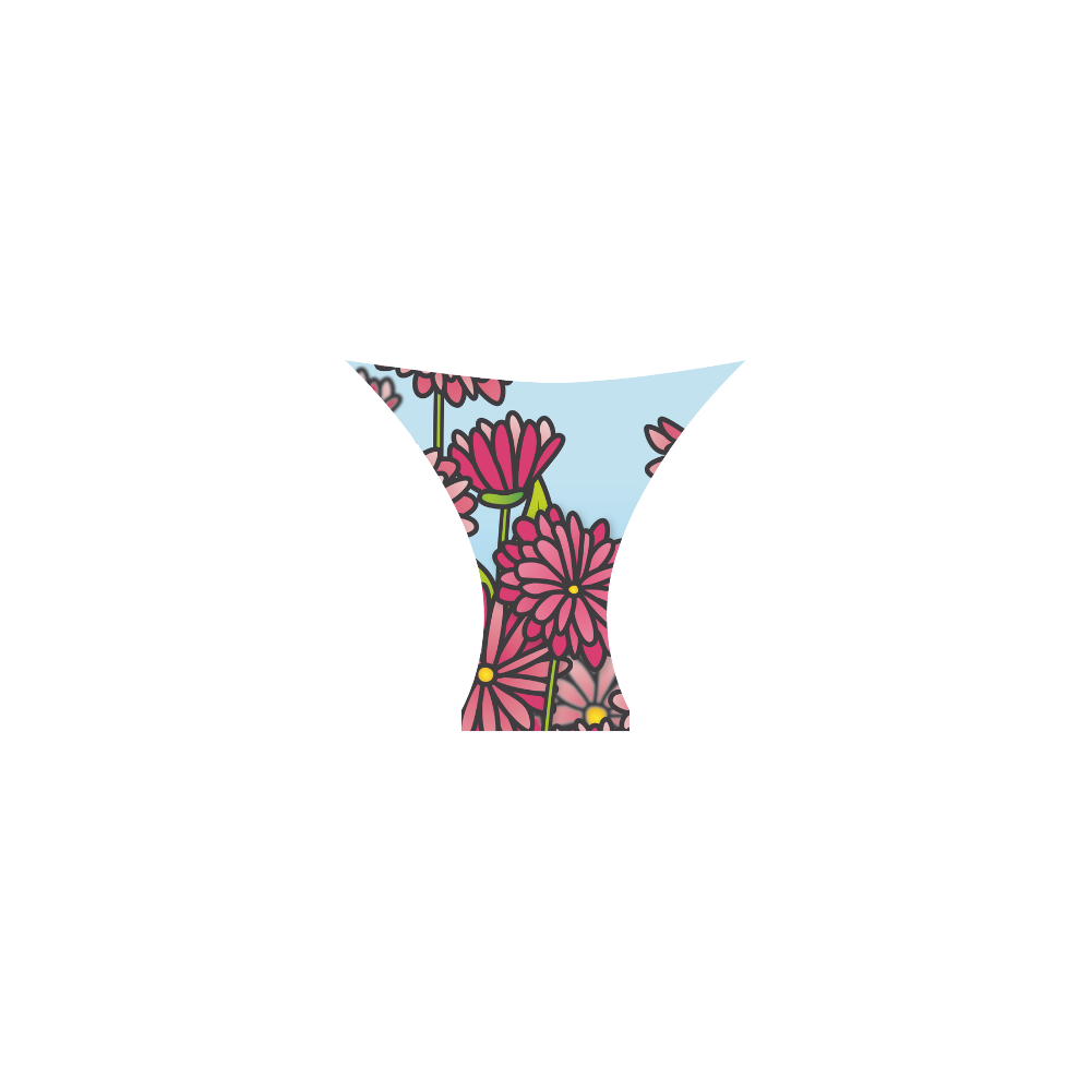 chrysantenum flower field pink floral Custom Bikini Swimsuit