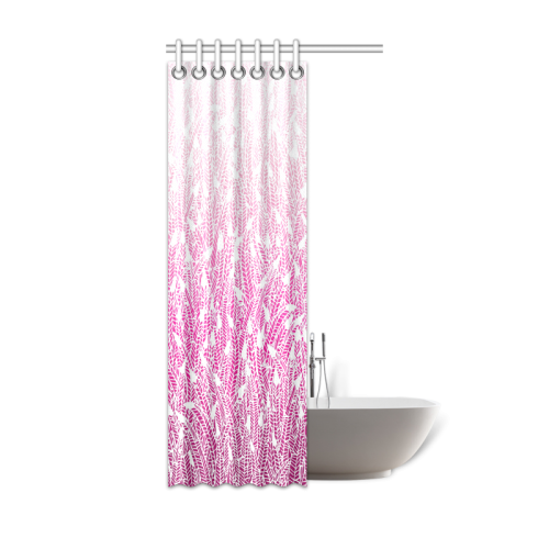 pink ombre feathers pattern white Shower Curtain 36"x72"