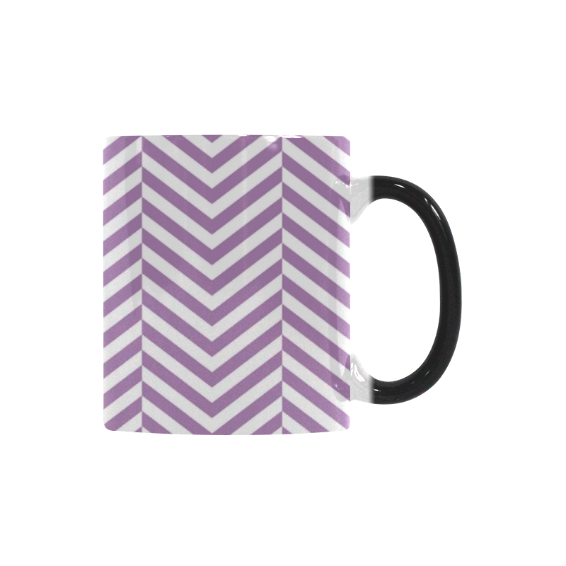 lilac purple and white classic chevron pattern Custom Morphing Mug