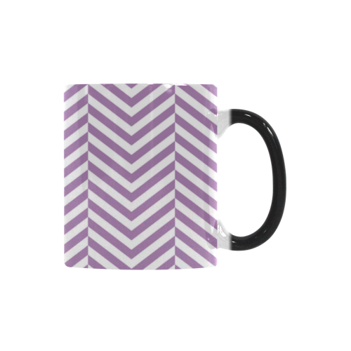 lilac purple and white classic chevron pattern Custom Morphing Mug