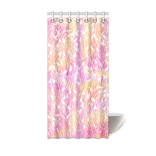pink yellow white feather pattern Shower Curtain 36"x72"