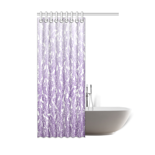 purple ombre feathers pattern white Shower Curtain 48"x72"