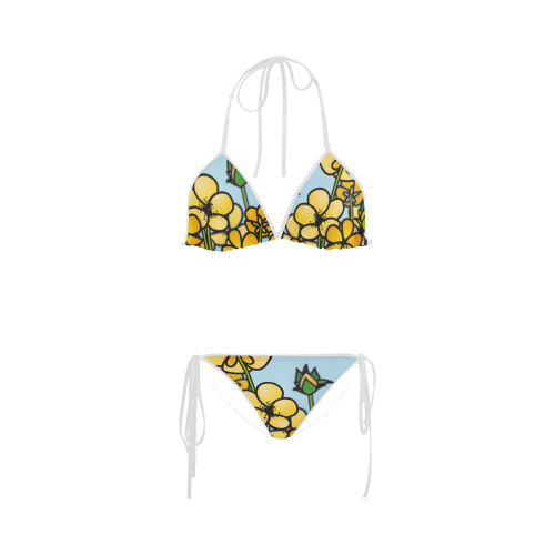 buttercup flower field yellow floral arrangement Custom Bikini Swimsuit