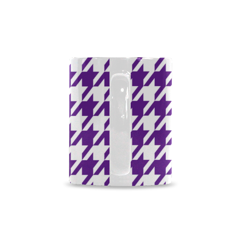royal purple and white houndstooth classic pattern White Mug(11OZ)