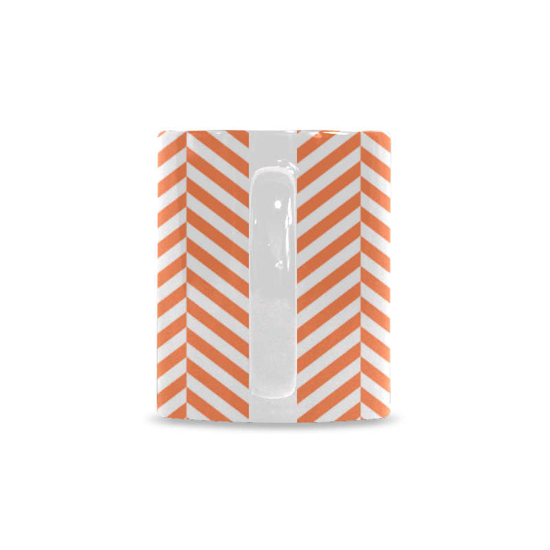 orange and white classic chevron pattern White Mug(11OZ)