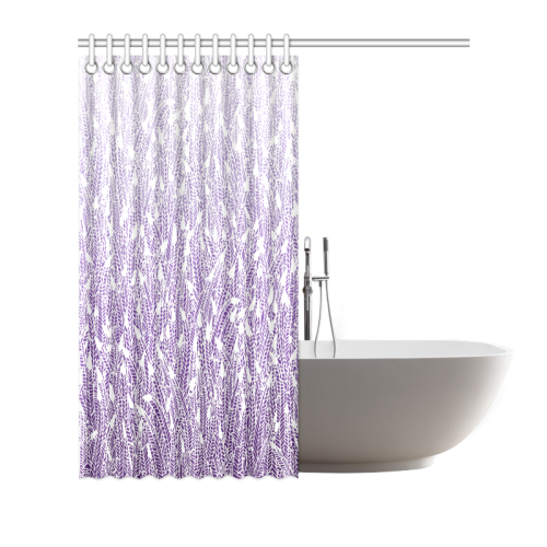 purple ombre feathers pattern white Shower Curtain 66"x72"