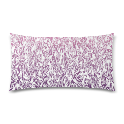 pink purple ombre feather pattern white modern Custom Rectangle Pillow Case 20"x36" (one side)