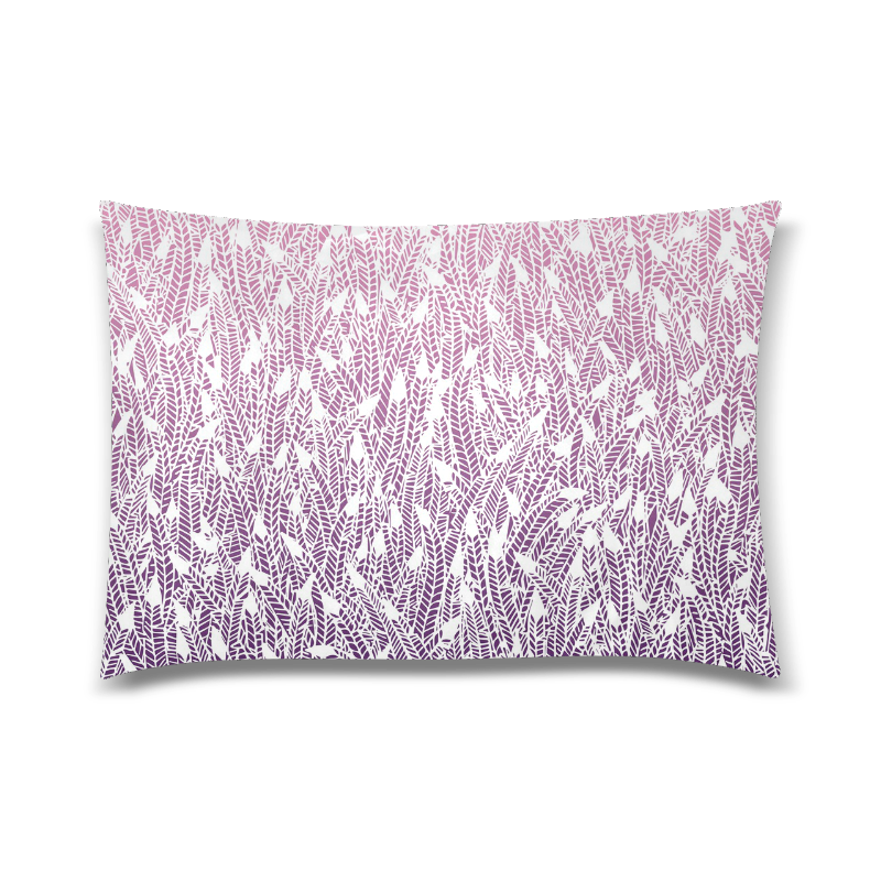 pink purple ombre feather pattern white modern Custom Zippered Pillow Case 20"x30" (one side)