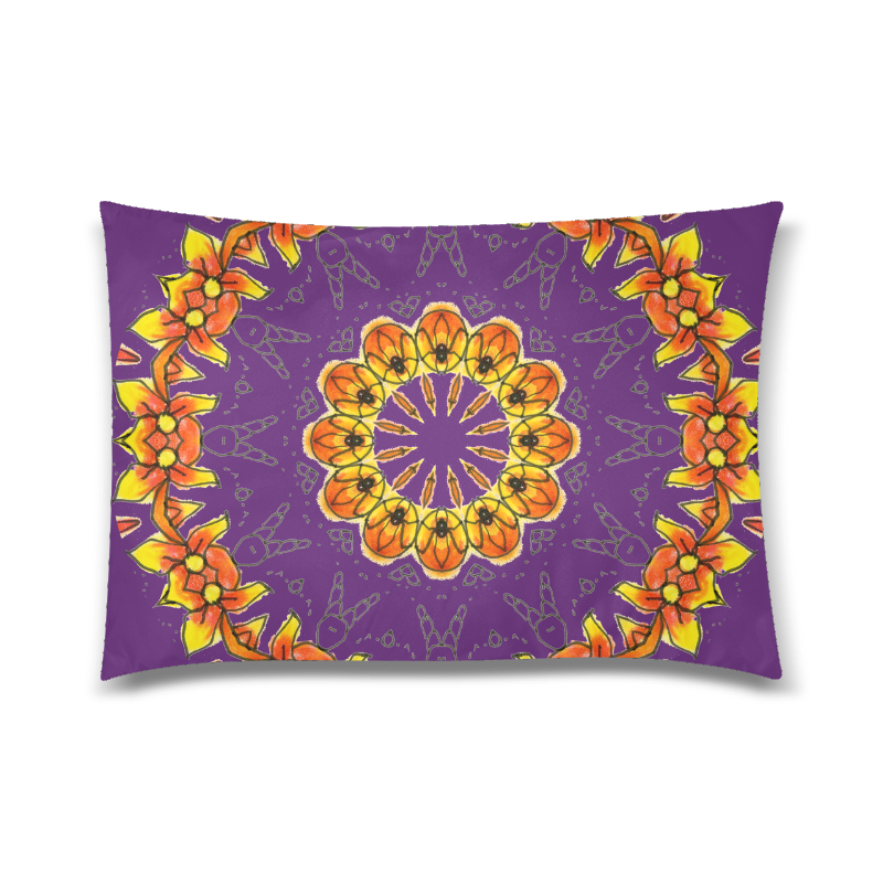 Dancing Orange Yellow Flowers Ladybugs Mandala Plum Purple Custom ...