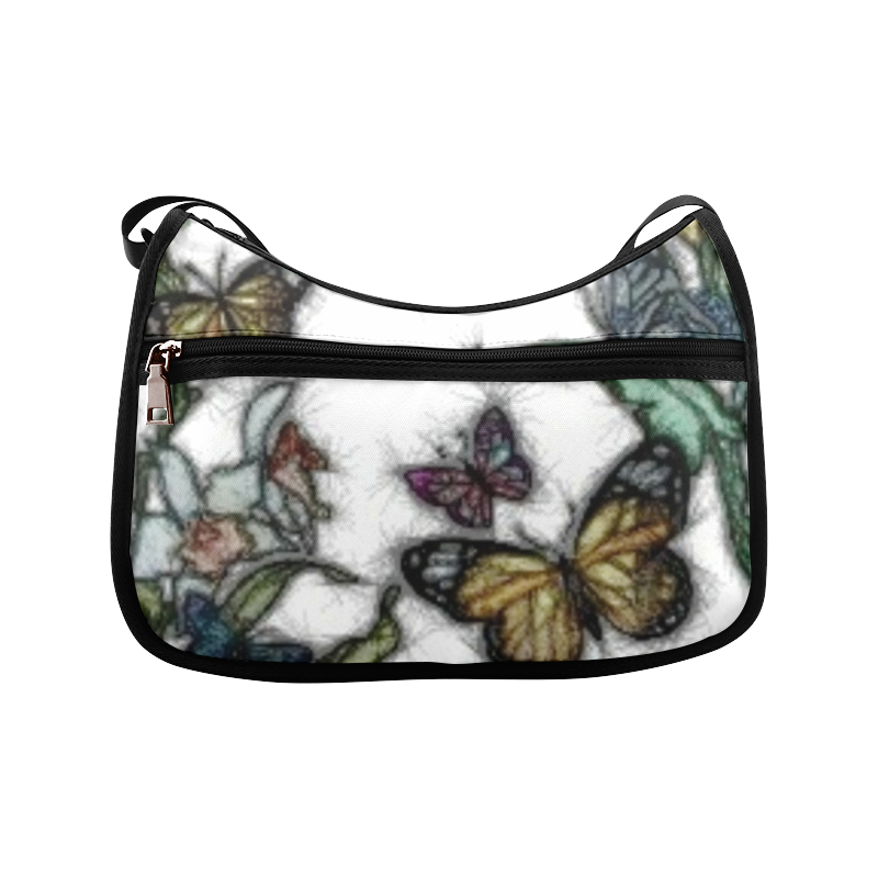 Butterflies and Flowers Crossbody Bags (Model 1616)