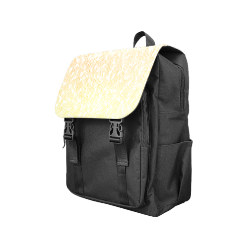 yellow orange ombre feather pattern white Casual Shoulders Backpack (Model 1623)