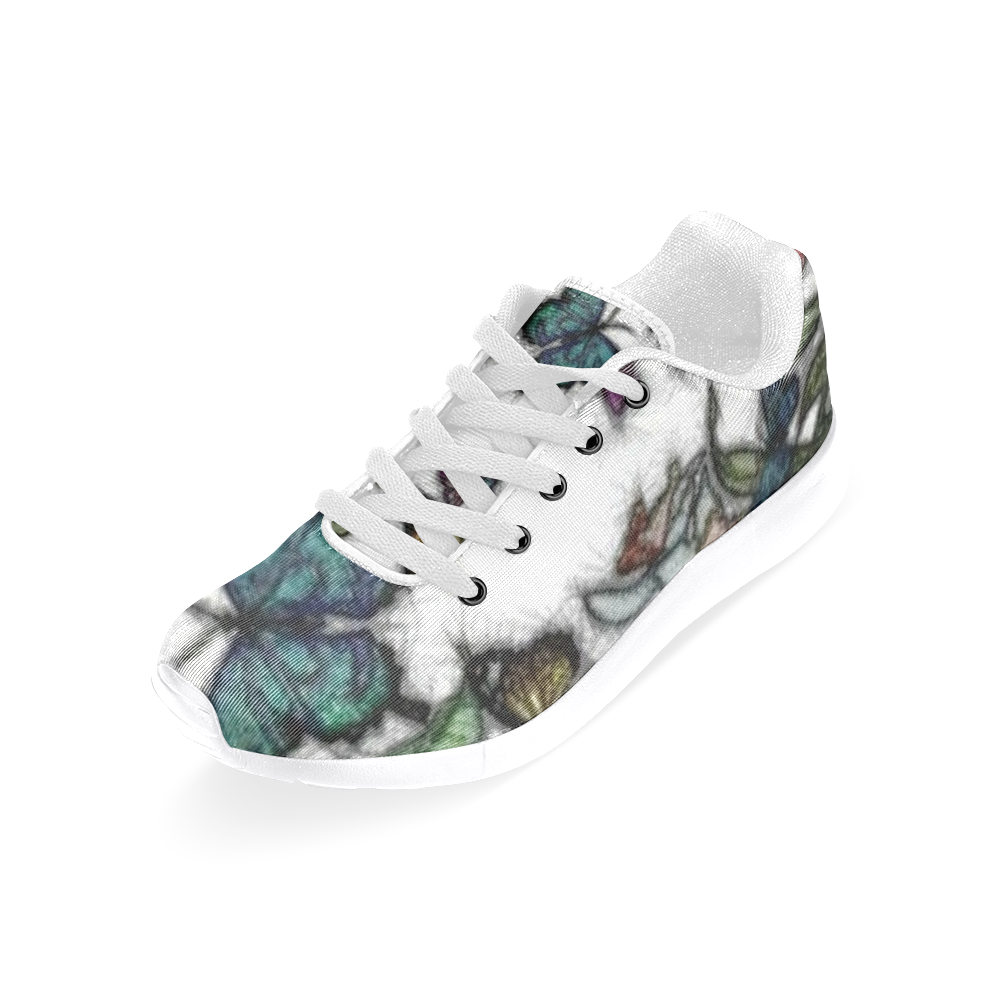 Butterflies and Flowers Women’s Running Shoes (Model 020)