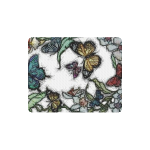 Butterflies and Flowers Rectangle Mousepad