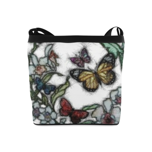 Butterflies and Flowers Crossbody Bags (Model 1613)