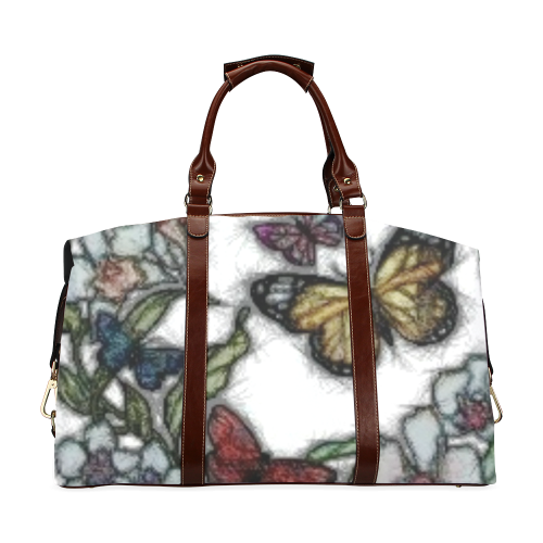 Butterflies and Flowers Classic Travel Bag (Model 1643)