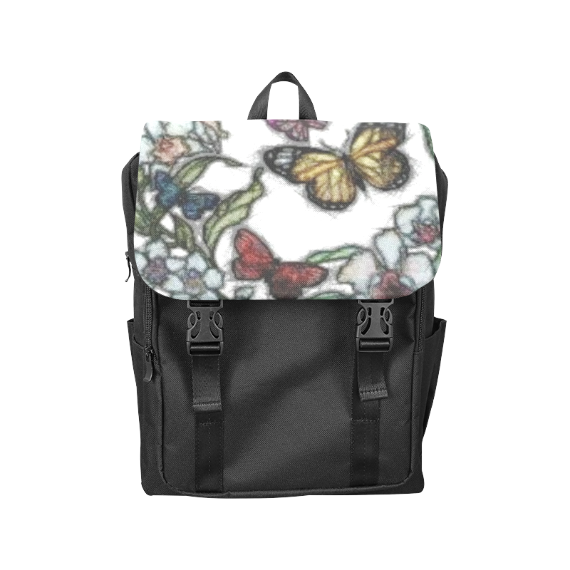 Butterflies and Flowers Casual Shoulders Backpack (Model 1623)