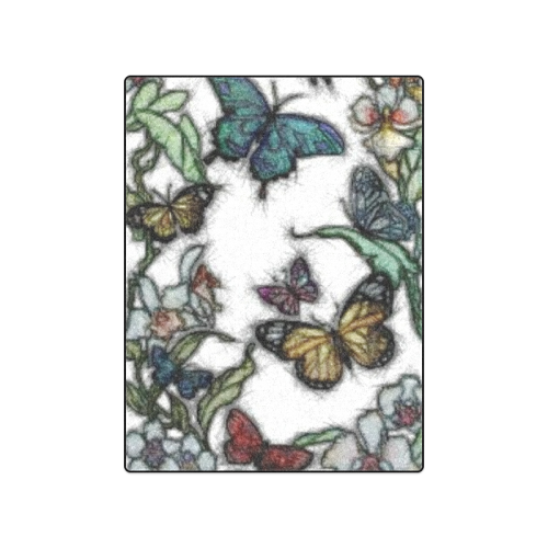 Butterflies and Flowers Blanket 50"x60"