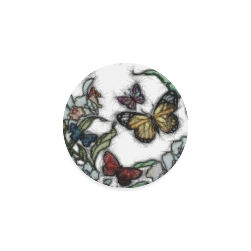 Butterflies and Flowers Round Coaster