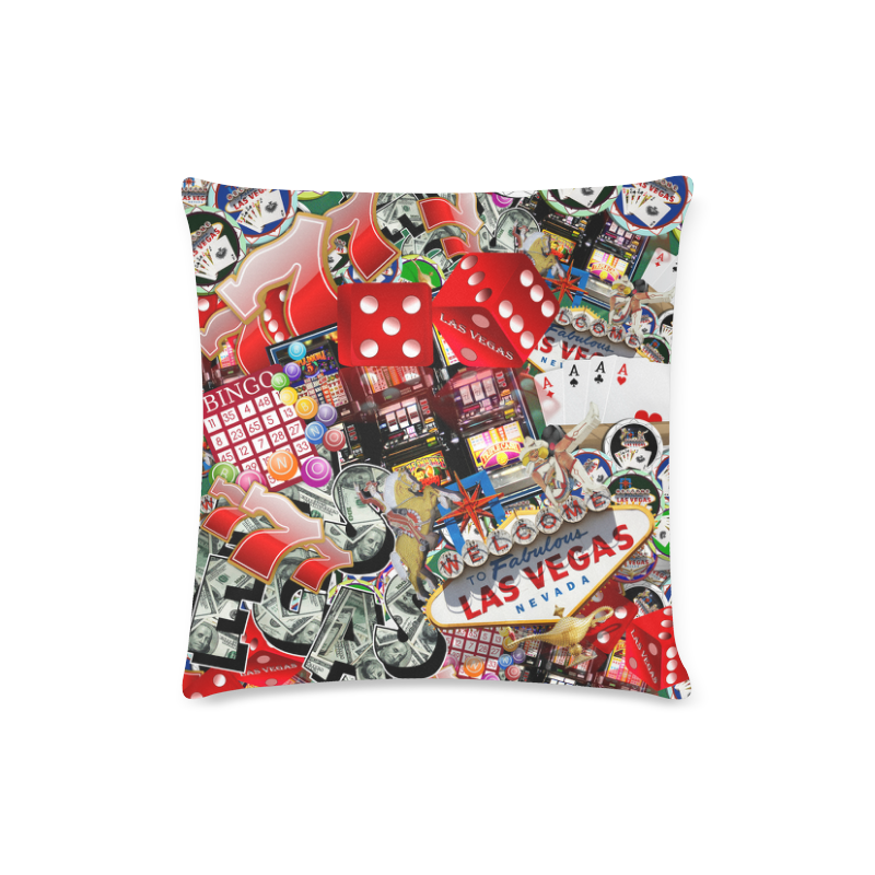 Las Vegas Icons - Gamblers Delight Custom Zippered Pillow Case 16"x16"(Twin Sides)