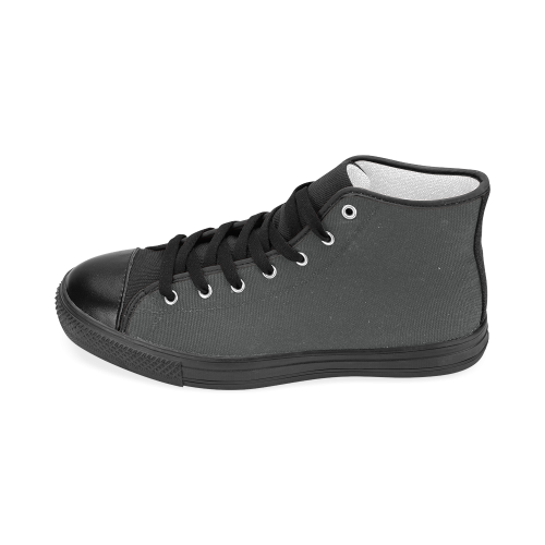 Pirate Black Color Accent Women's Classic High Top Canvas Shoes (Model 017)