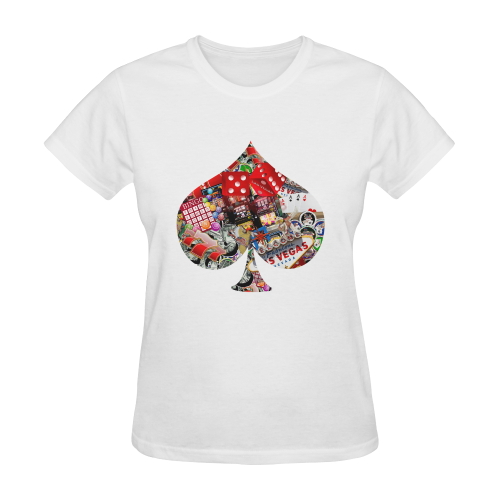 Spade - Las Vegas Playing Card Shape Sunny Women's T-shirt (Model T05)