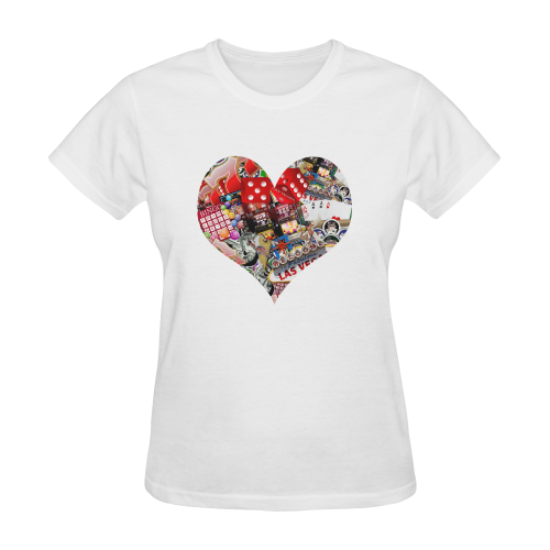 Heart  - Las Vegas Playing Card Shape Sunny Women's T-shirt (Model T05)