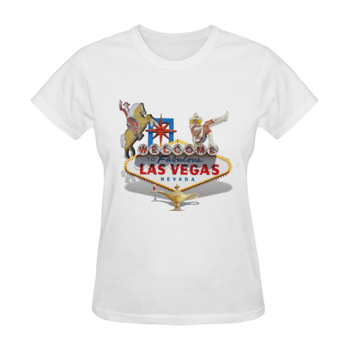 Las Vegas Welcome Sign Sunny Women's T-shirt (Model T05)