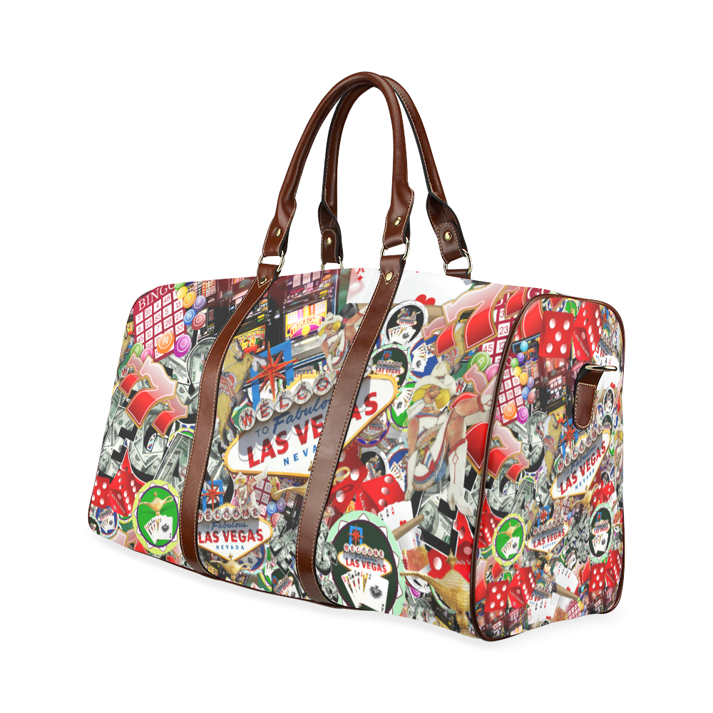 Las Vegas Icons - Gamblers Delight Waterproof Travel Bag/Large (Model 1639)