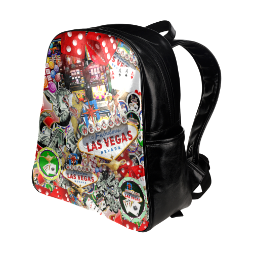 Las Vegas Icons - Gamblers Delight Multi-Pockets Backpack (Model 1636)