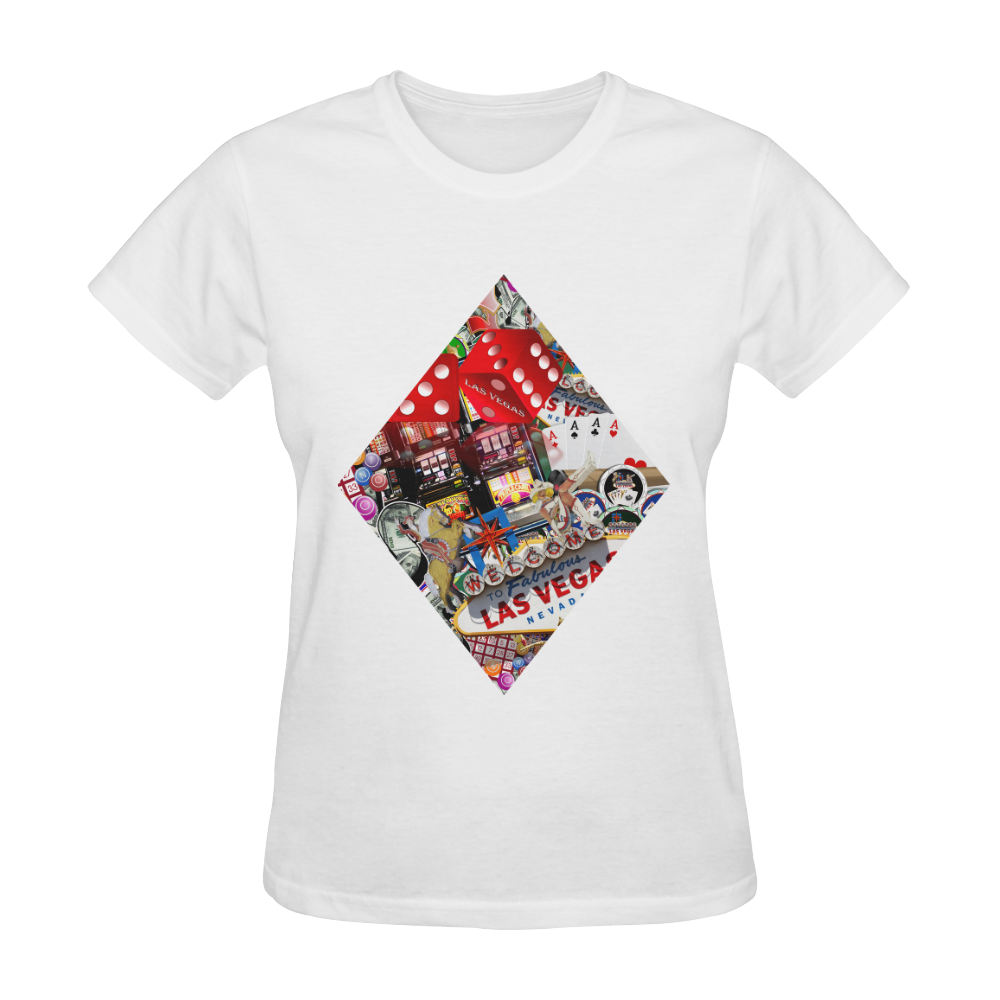 Diamond  - Las Vegas Playing Card Shape Sunny Women's T-shirt (Model T05)