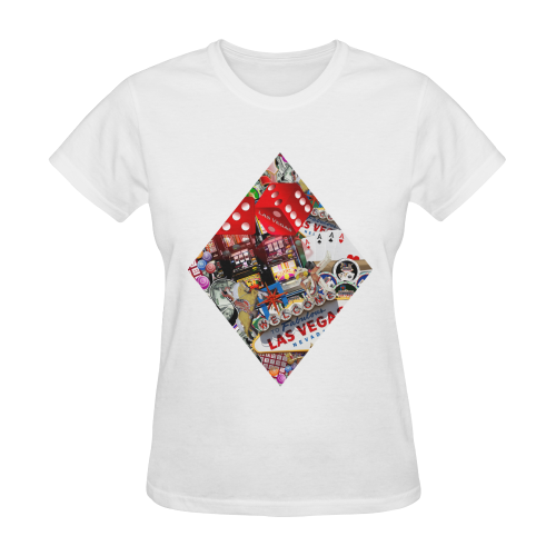 Diamond  - Las Vegas Playing Card Shape Sunny Women's T-shirt (Model T05)