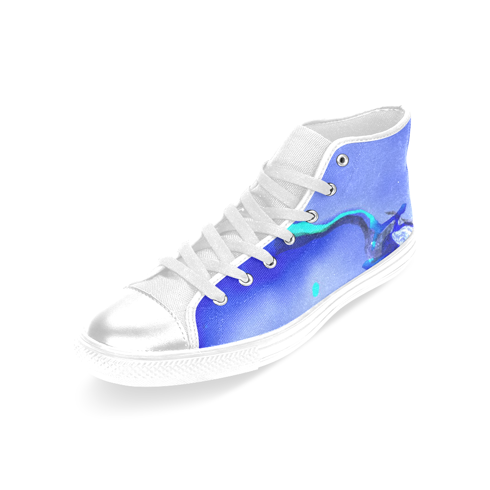 Abstract Fate, ocean Women's Classic High Top Canvas Shoes (Model 017)