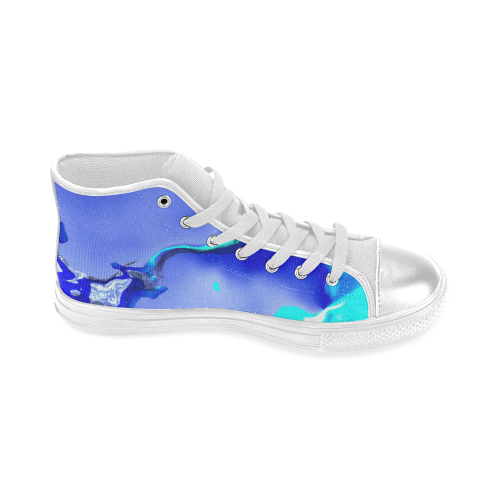 Abstract Fate, ocean Women's Classic High Top Canvas Shoes (Model 017)