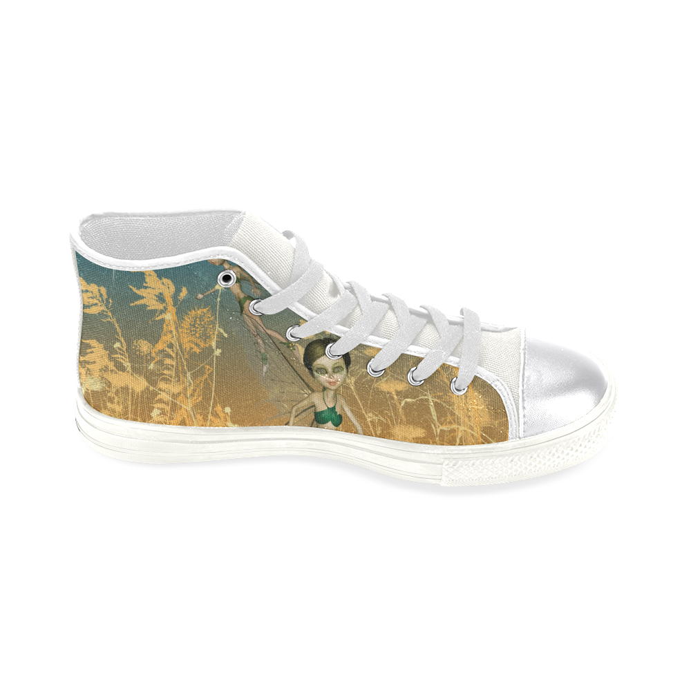 Cute playing fairy Women's Classic High Top Canvas Shoes (Model 017)