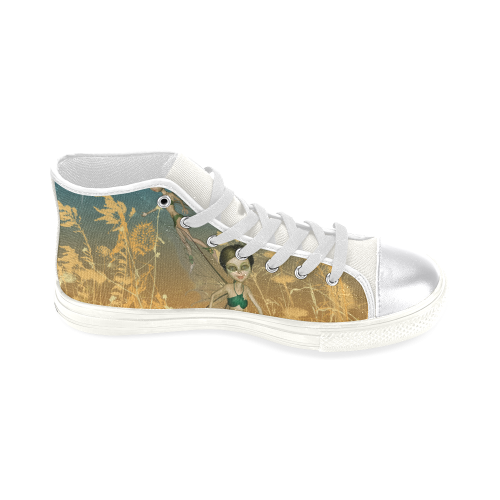 Cute playing fairy Women's Classic High Top Canvas Shoes (Model 017)