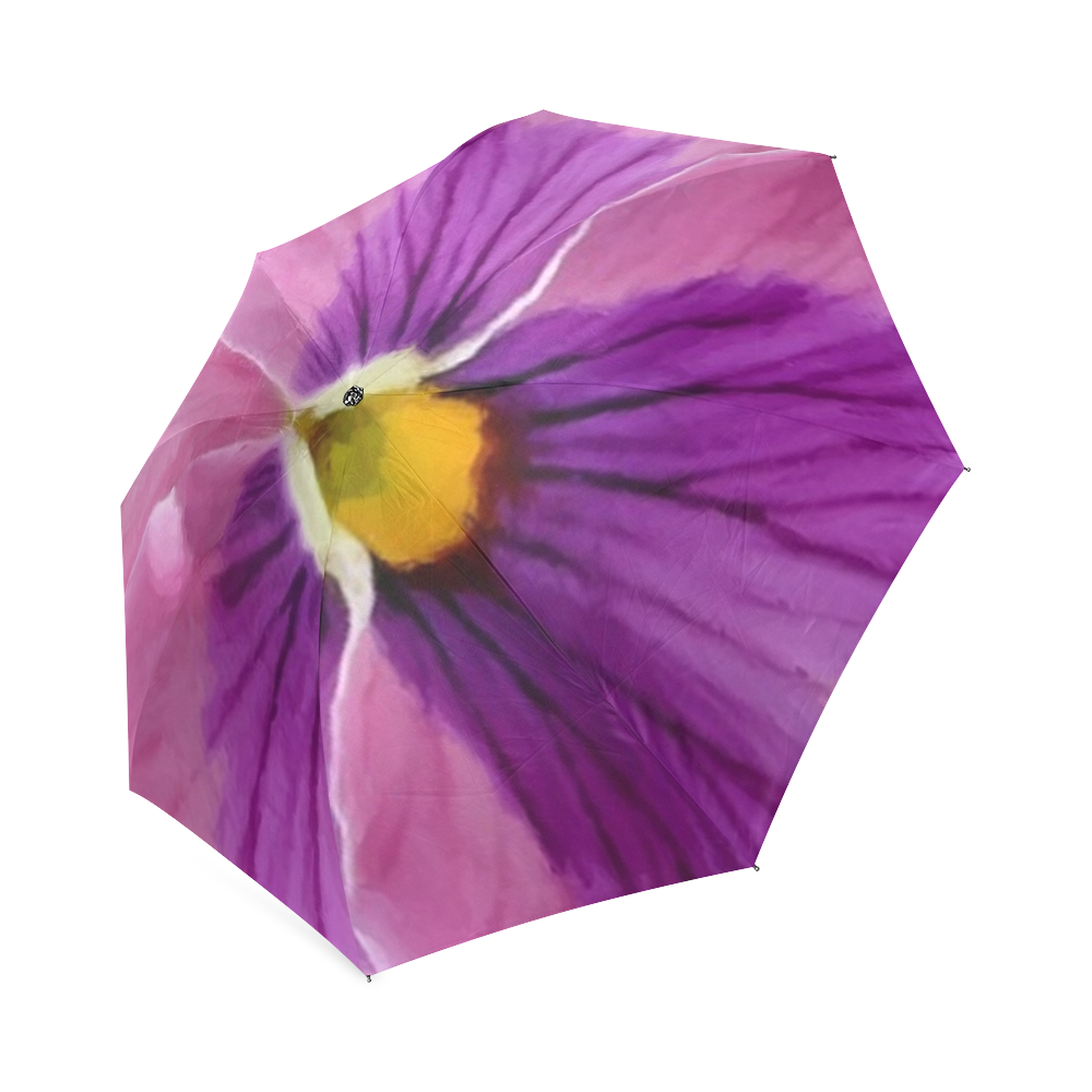 Pink and Purple Pansy Foldable Umbrella (Model U01)