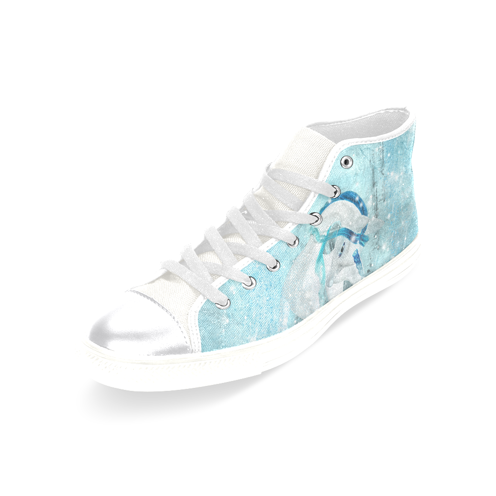 Snowflake Unicorn Women's Classic High Top Canvas Shoes (Model 017)