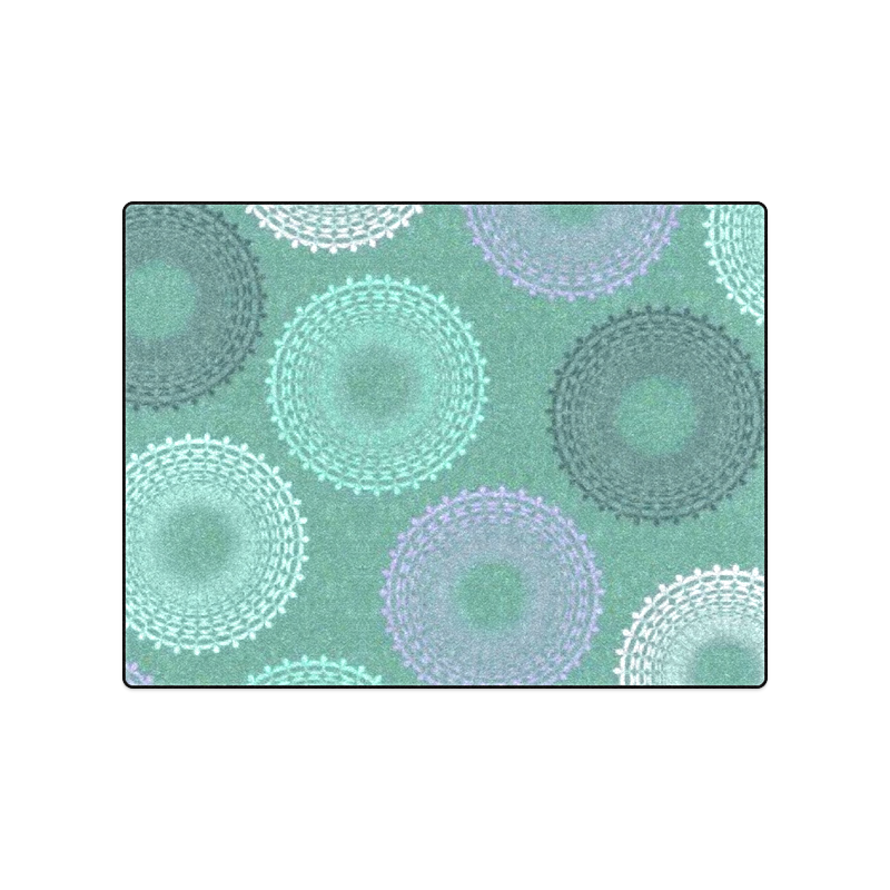 Teal Sea Foam Green Lace Doily Blanket 50"x60"