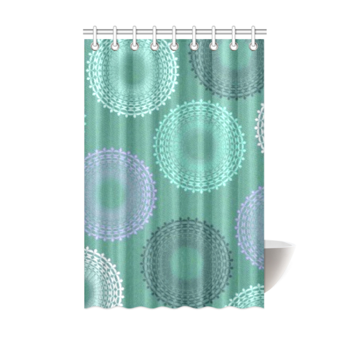 Teal Sea Foam Green Lace Doily Shower Curtain 48"x72"
