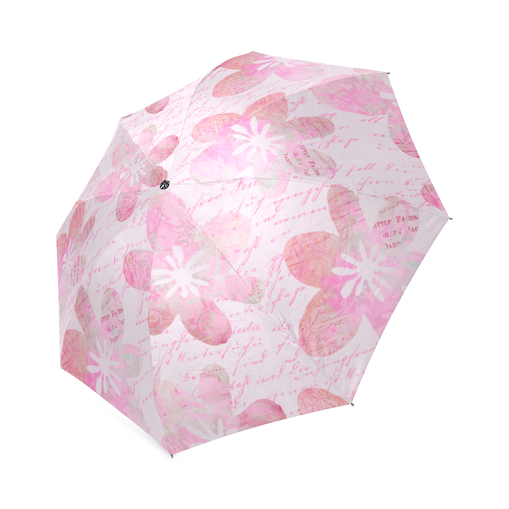 Watercolor Flower Pattern Foldable Umbrella (Model U01)