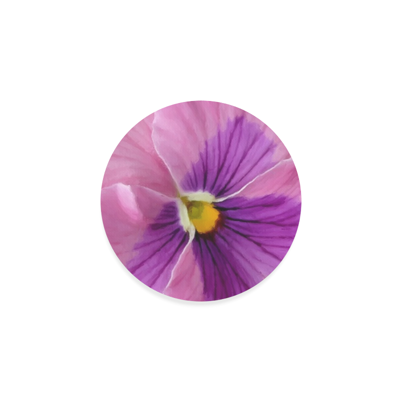 Pink and Purple Pansy Round Coaster