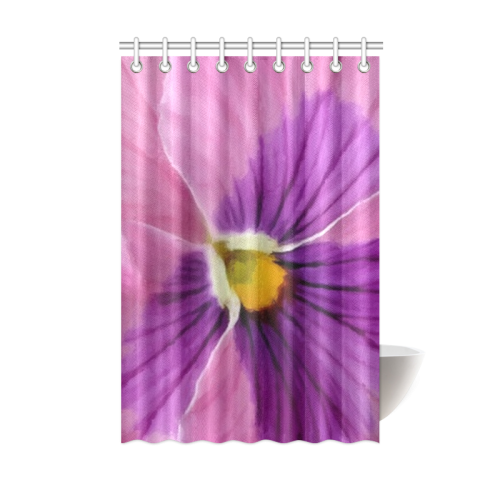 Pink and Purple Pansy Shower Curtain 48"x72"