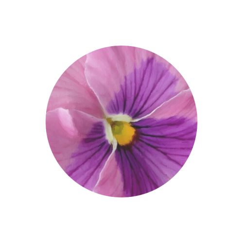 Pink and Purple Pansy Round Mousepad