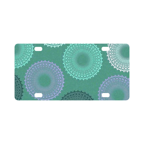 Teal Sea Foam Green Lace Doily Classic License Plate
